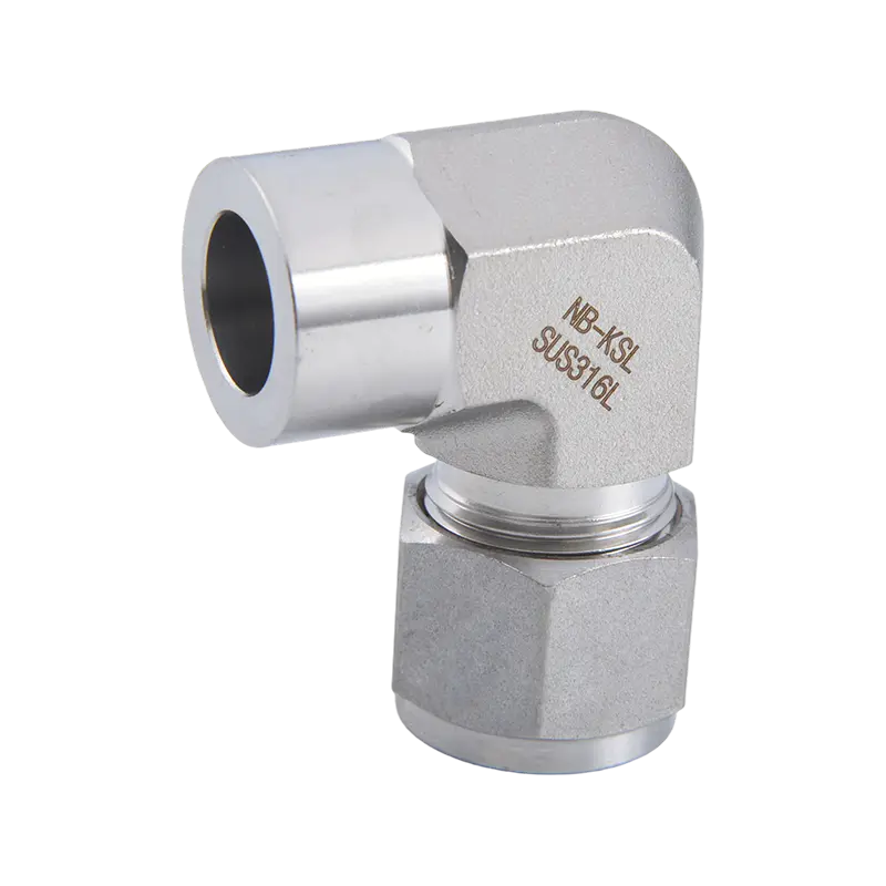 اتصالات فشاری فولاد ضد زنگ 316L نوع لوله TUBE زانویی جوشکاری سوکت